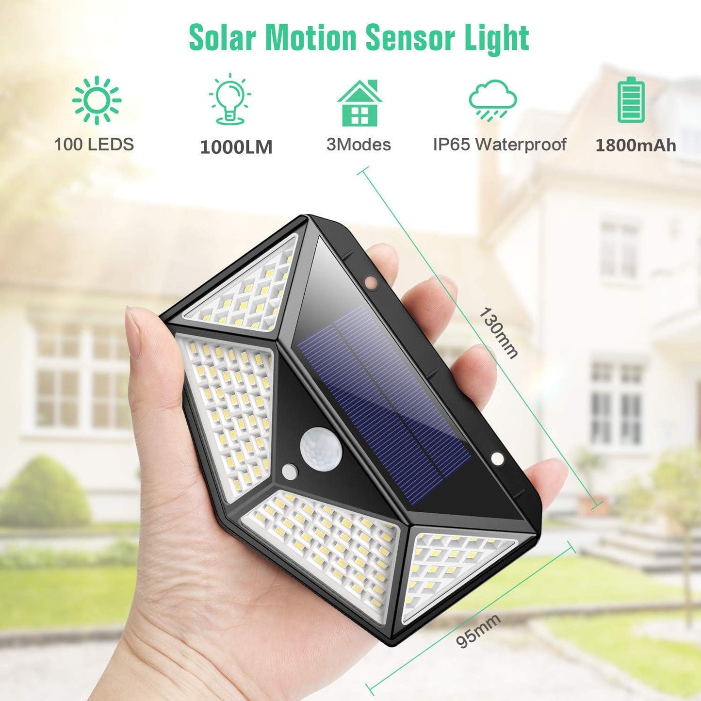 100 LED Solar Security Motion Wall Light – Ultra - Bright, Weatherproof & Wide Coverage – Buy WALL LIGHT Online at FUTURKART