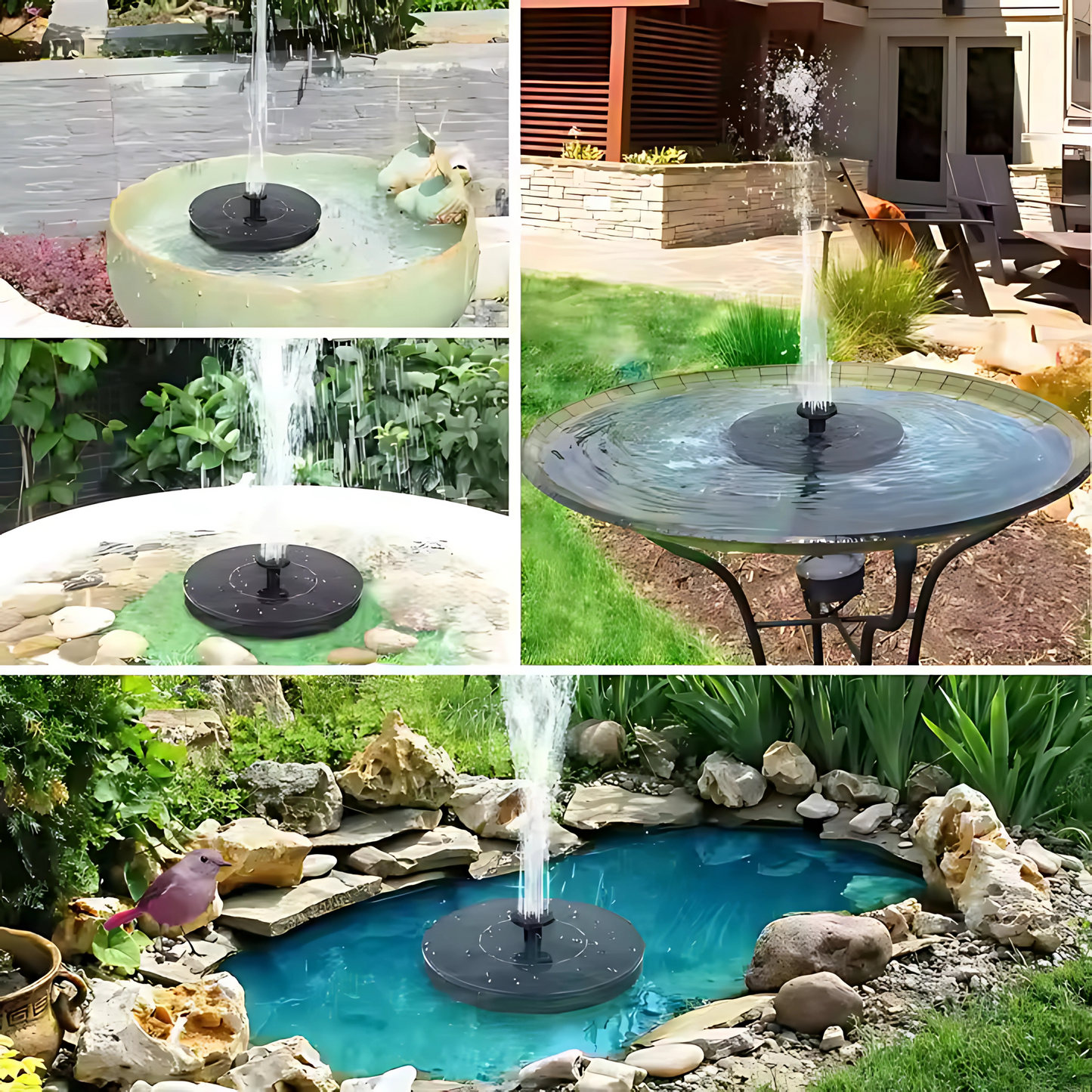 Solar Fountain Pump Eco-Friendly Floating Solar Water Fountain for Ponds, Bird Baths & Gardens FUTURKART