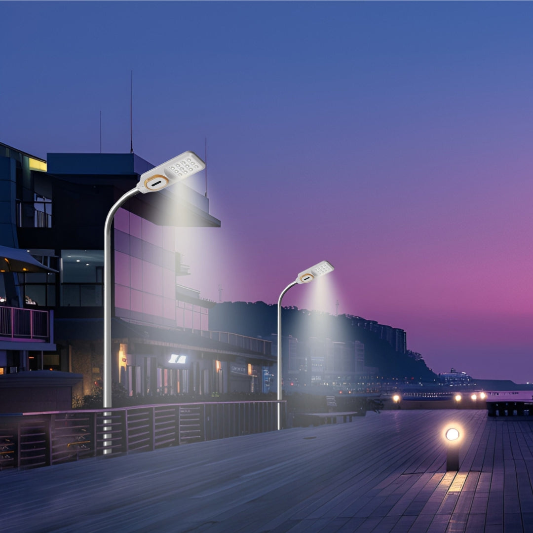 200W Solar Integrated Street Light with Motion Sensor & Remote, Waterproof Outdoor LED Lamp for Streets, Gardens & Security