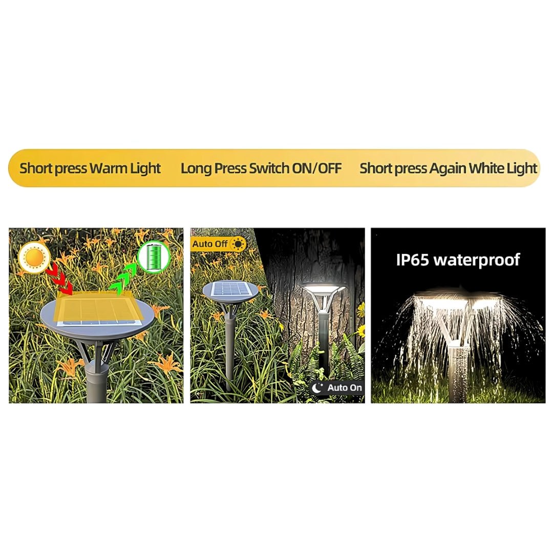 Solar Bollard Pathway Light – White & Warm White Outdoor Lamp for Garden – Buy Garden Light Online at FUTURKART