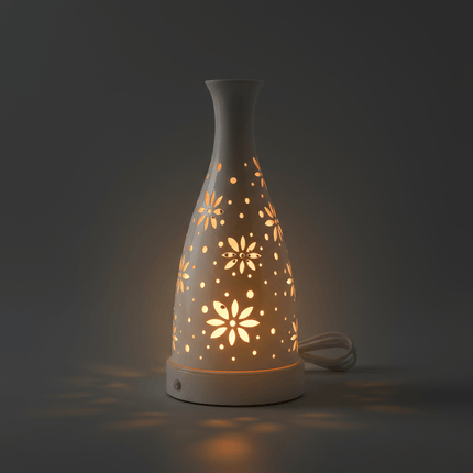 Futurkart Rechargeable LED Table Lamp in Flower Pot Shape, White (Touch Control, 3-Color Modes, USB Charging) – Elegant Iron Body - FUTURKART