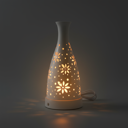 Futurkart Rechargeable LED Table Lamp in Flower Pot Shape, White (Touch Control, 3-Color Modes, USB Charging) – Elegant Iron Body