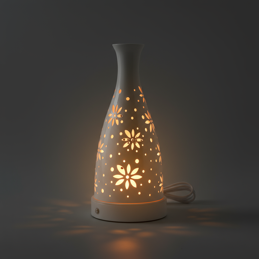 Futurkart Rechargeable LED Table Lamp in Flower Pot Shape, White (Touch Control, 3-Color Modes, USB Charging) – Elegant Iron Body