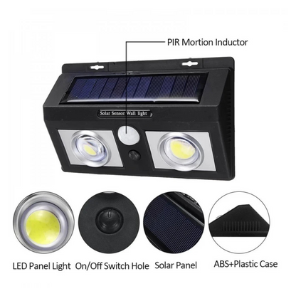 Solar Motion Sensor Wall Light | Waterproof Outdoor LED Security Lamp | Auto Dusk to Dawn