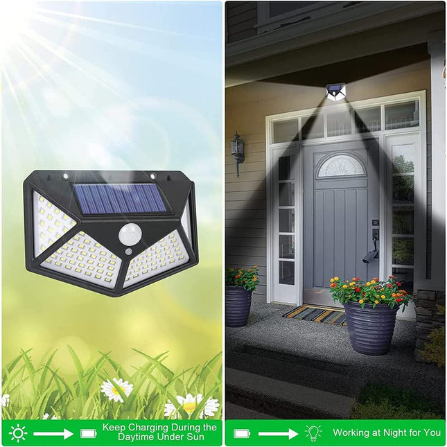 100 LED Solar Security Motion Wall Light – Ultra - Bright, Weatherproof & Wide Coverage – Buy WALL LIGHT Online at FUTURKART