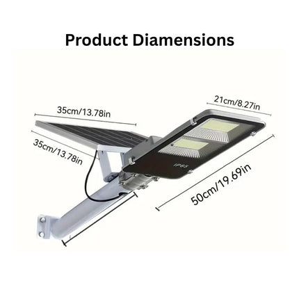 A pole-mounted 100W semi-integrated solar street light was installed for street and pathway lighting