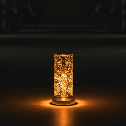 FUTURKART Modern Round Base Gold Acrylic Table Lamp – 3-Color LED, Push Button, Rechargeable, Stylish Home & Desk Lighting - FUTURKART