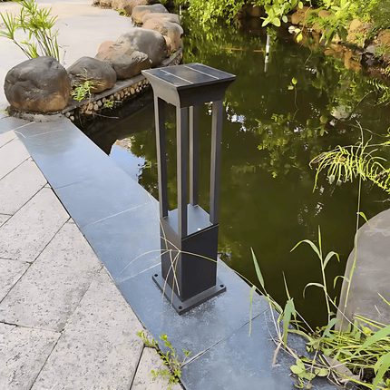 Premium Solar-Powered Square Bollard Light-Elegant Outdoor Lawn Illumination - FUTURKART