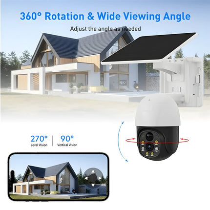 Solar Security Camera with 4K Ultra HD, Wireless 4G CCTV, 355° Pan/90° Tilt, AI Motion Detection, Two-Way Audio, Night Vision, IP66 Waterproof – Outdoor Solar Powered Smart Camera for Home, Farm, Parking & Warehouse - FUTURKART