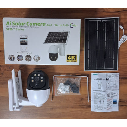 Solar Security Camera with 4K Ultra HD, Wireless 4G CCTV, 355° Pan/90° Tilt, AI Motion Detection, Two-Way Audio, Night Vision, IP66 Waterproof – Outdoor Solar Powered Smart Camera for Home, Farm, Parking & Warehouse