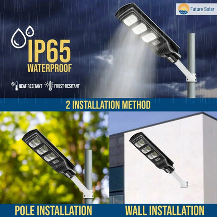 Waterproof solar street light for garden and driveway