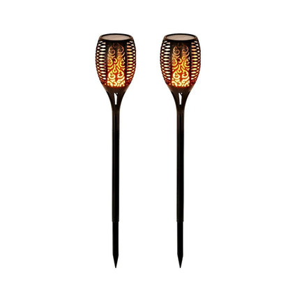 Compact Solar Mashaal Garden Light – Warm White Flickering LED Flame, ABS Body, Ground Mounting, Weatherproof - FUTURKART