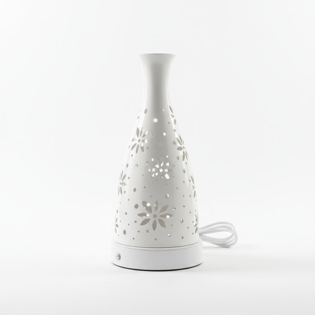 Futurkart Rechargeable LED Table Lamp in Flower Pot Shape, White (Touch Control, 3-Color Modes, USB Charging) – Elegant Iron Body