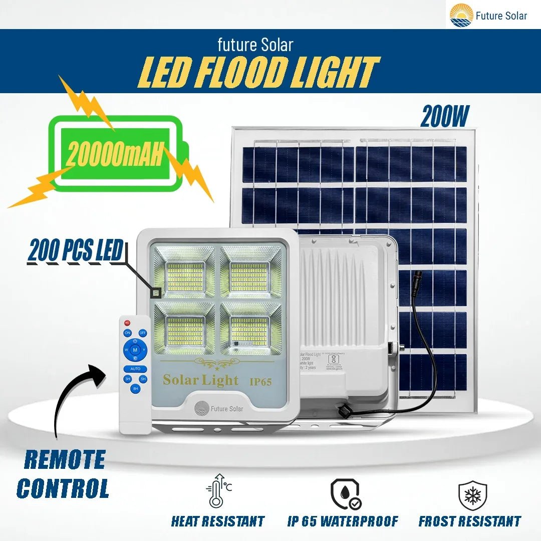 200 WATT SOLAR FLOOD STREET LIGHT (4 WINDOW) – Buy Flood light Online at FUTURKART
