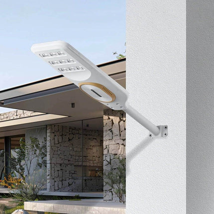 200W solar LED street light installed outside a residential property in India