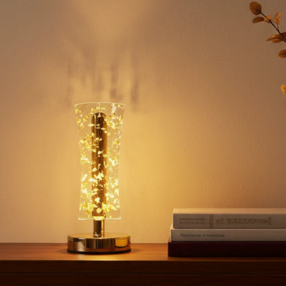 FUTURKART Crystal Glow Gold Acrylic Lamp – Portable, 3‑Mode LED, Touch Control for Bedside & Desk