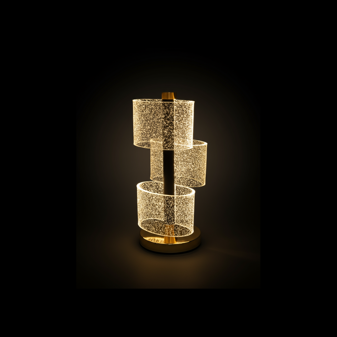 Golden+Acrylic Table Lamp