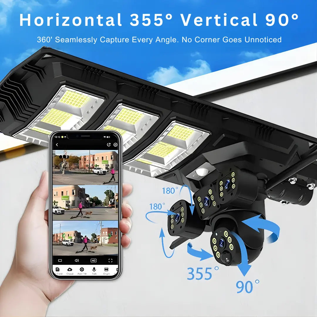 FUTURKART V380 Pro Ai Solar Light Camera Lighting 2 in 1 Led Integrated Solar Street Lights Lamp With HD 4MP CCTV Camera Outdoor 4G