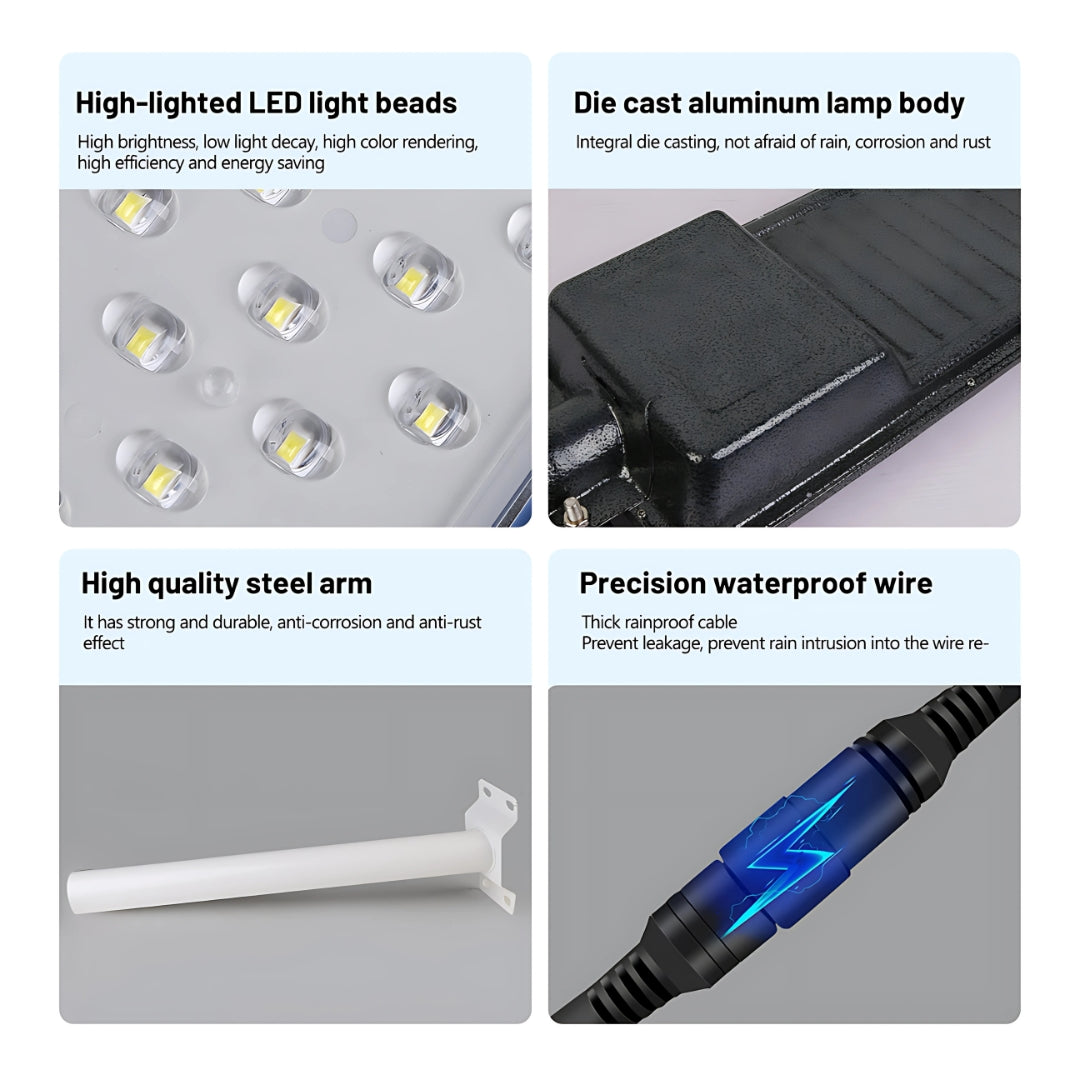400-Watt Semi Integrated Solar Street Light (Complete Set with Arm) – Heavy-Duty Outdoor Lighting