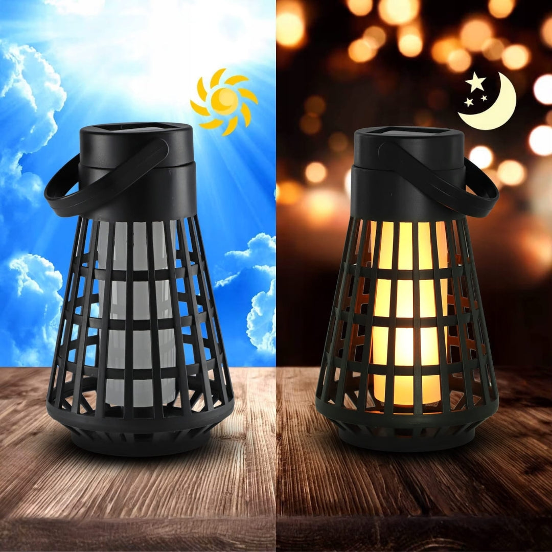 Solar Powered Woven Flame Lamp – Ambient Outdoor Lighting with Flickering Flame Effect