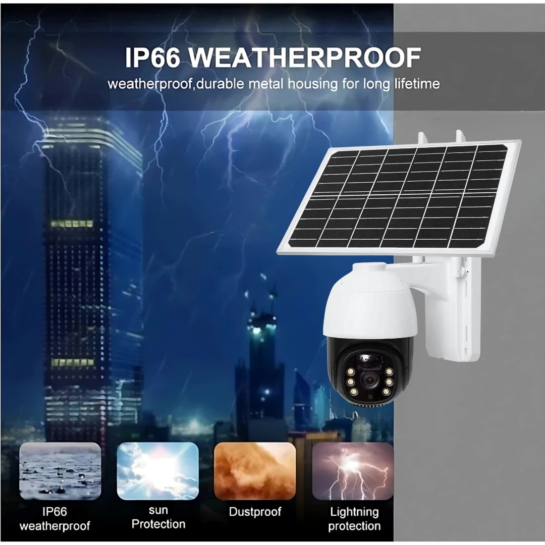 Solar Security Camera with 4K Ultra HD, Wireless 4G CCTV, 355° Pan/90° Tilt, AI Motion Detection, Two-Way Audio, Night Vision, IP66 Waterproof – Outdoor Solar Powered Smart Camera for Home, Farm, Parking & Warehouse