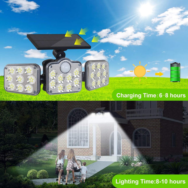 3 - Head Adjustable Solar Security Light – Wide Angle Motion Sensor Floodlight – Buy Street Light Online at FUTURKART