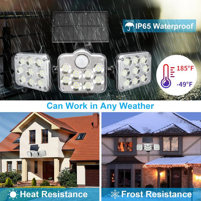 3 - Head Adjustable Solar Security Light – Wide Angle Motion Sensor Floodlight – Buy Street Light Online at FUTURKART