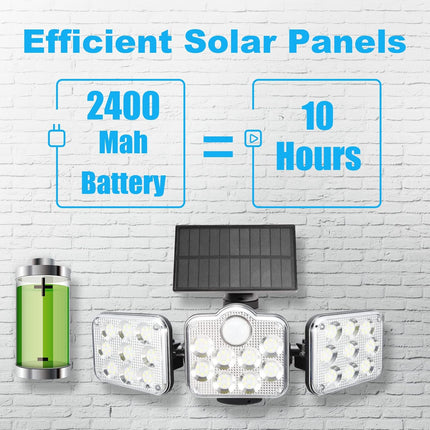 3 - Head Adjustable Solar Security Light – Wide Angle Motion Sensor Floodlight – Buy Street Light Online at FUTURKART