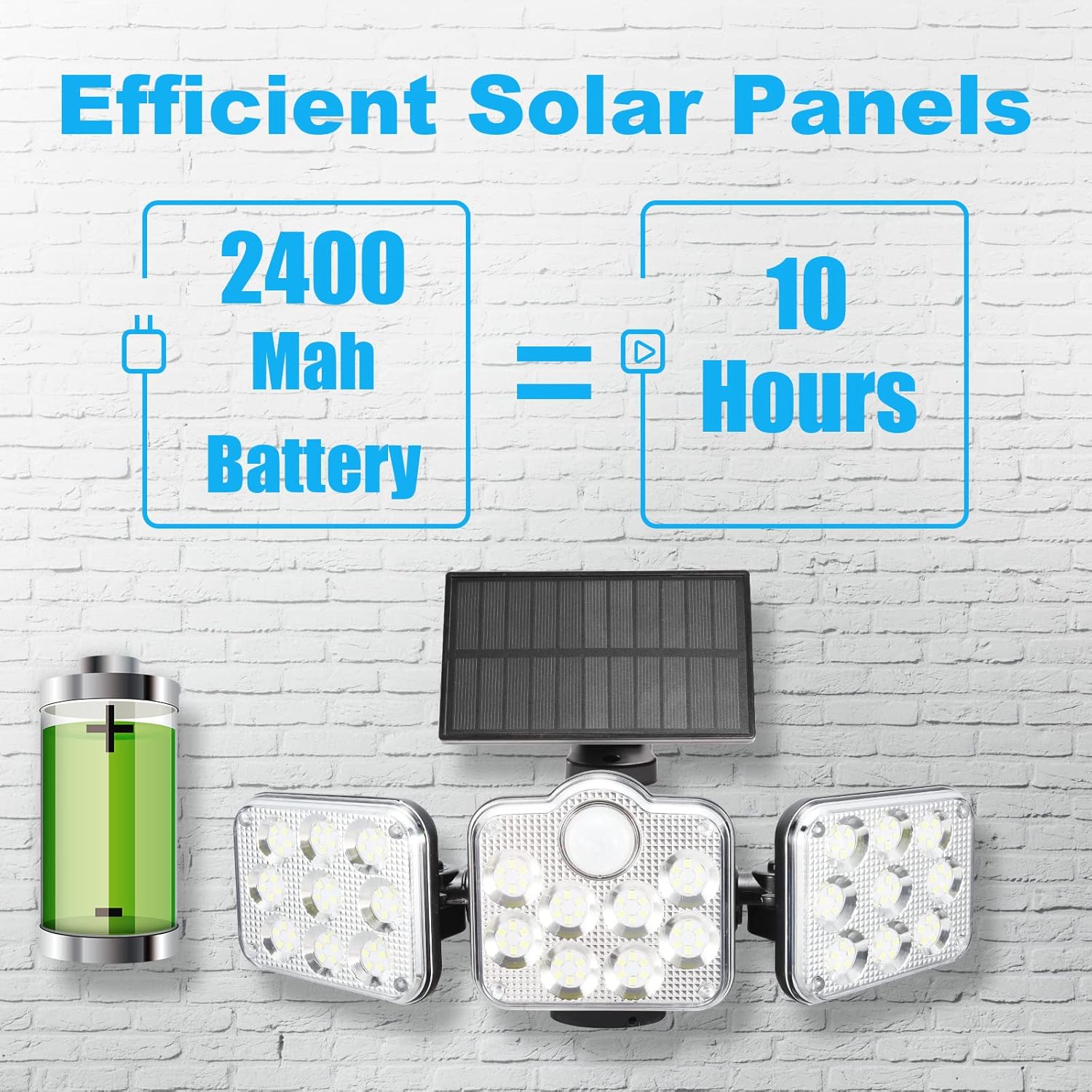 3 - Head Adjustable Solar Security Light – Wide Angle Motion Sensor Floodlight – Buy Street Light Online at FUTURKART