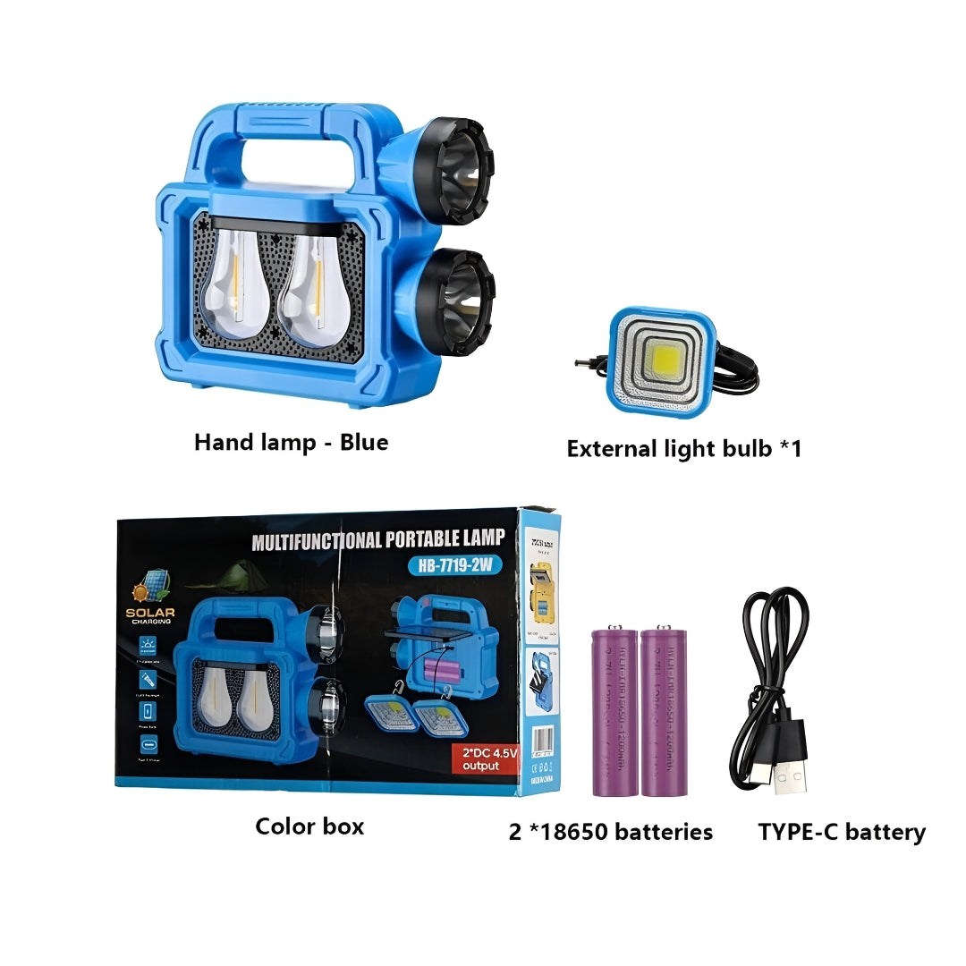 Multifunctional portable lamp with accessories 