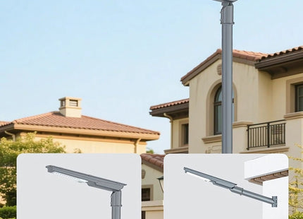 Pole-mounted 300W solar street light for gardens, pathways, and parking areas