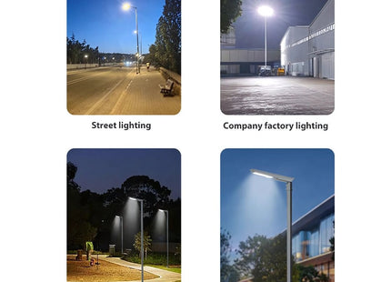 300W solar street light with remote control and automatic dusk-to-dawn operation