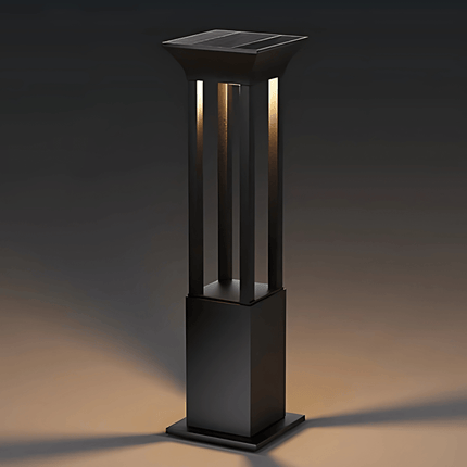 Premium Solar-Powered Square Bollard Light-Elegant Outdoor Lawn Illumination - FUTURKART