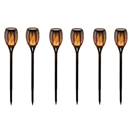 Compact Solar Mashaal Garden Light – Warm White Flickering LED Flame, ABS Body, Ground Mounting, Weatherproof - FUTURKART