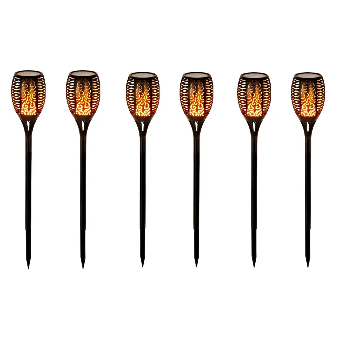 Compact Solar Mashaal Garden Light – Warm White Flickering LED Flame, ABS Body, Ground Mounting, Weatherproof