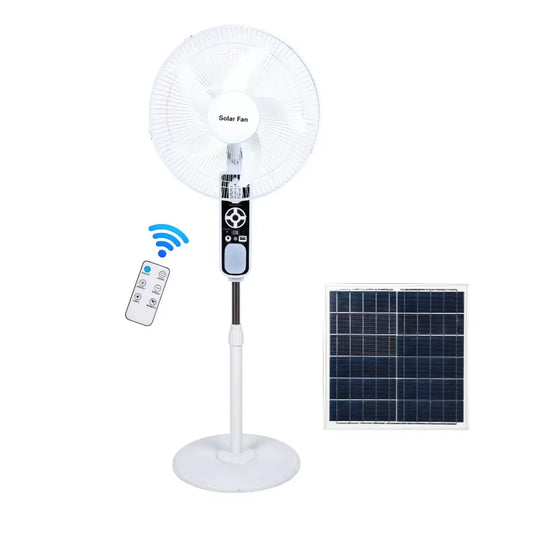 FUTURKART 16-Inch Solar Fan with Remote Control | 20W Solar Panel, Rechargeable 6*2400mAh Battery, Night Light & Mosquito Repellent Function