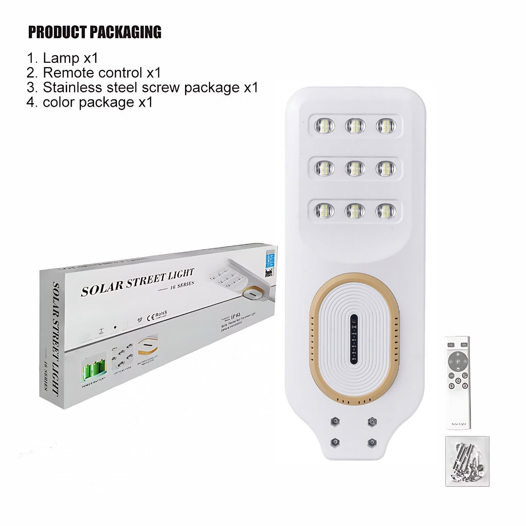 200W Solar Integrated Street Light with Motion Sensor & Remote, Waterproof Outdoor LED Lamp for Streets, Gardens & Security