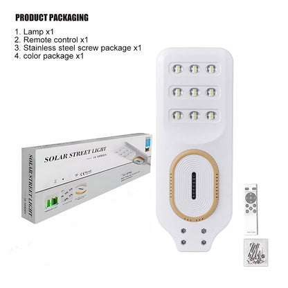 200W Solar Integrated Street Light with Motion Sensor & Remote, Waterproof Outdoor LED Lamp for Streets, Gardens & Security