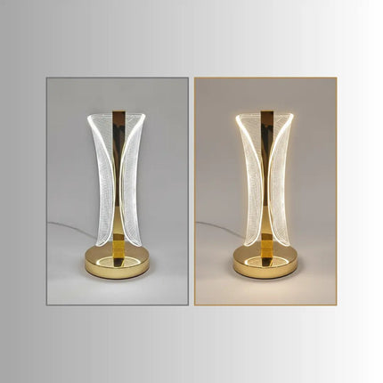 FUTURKART Modern Crystal Rechargeable LED Table Lamp – 3 Modes, Push Button, Gold Finish, Stylish Bedside & Desk Lighting, Home Décor - FUTURKART