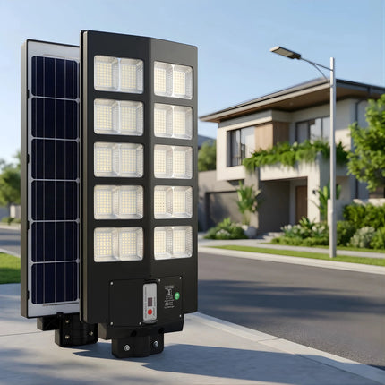 500W Solar Street Light Outdoor All - in - One | 1152 LED, Remote Control, IP67 Waterproof, Dusk to Dawn, 12H Backup – Buy Street Light Online at FUTURKART