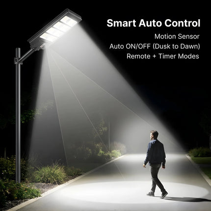 500W Solar Street Light Outdoor All - in - One | 1152 LED, Remote Control, IP67 Waterproof, Dusk to Dawn, 12H Backup – Buy Street Light Online at FUTURKART