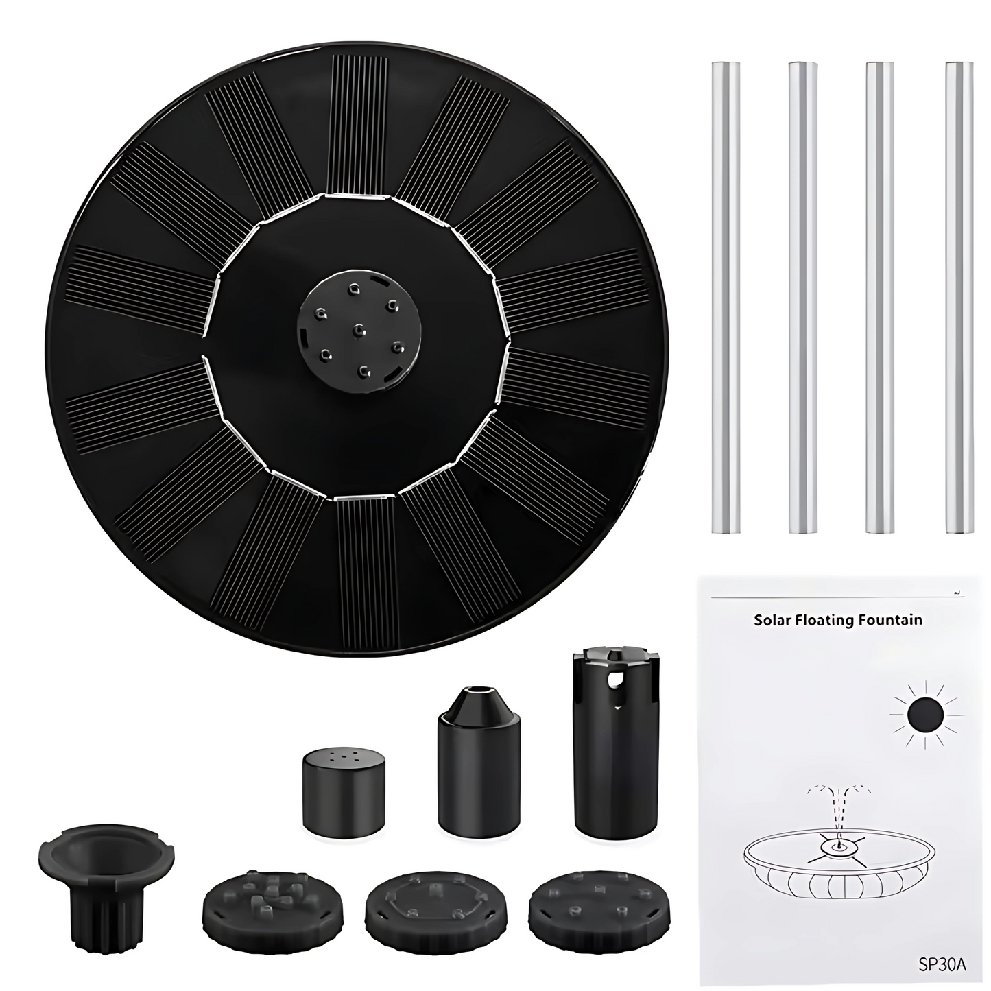 Solar Fountain Pump  Eco-Friendly Floating Solar Water Fountain for Ponds, Bird Baths & Gardens FUTURKART