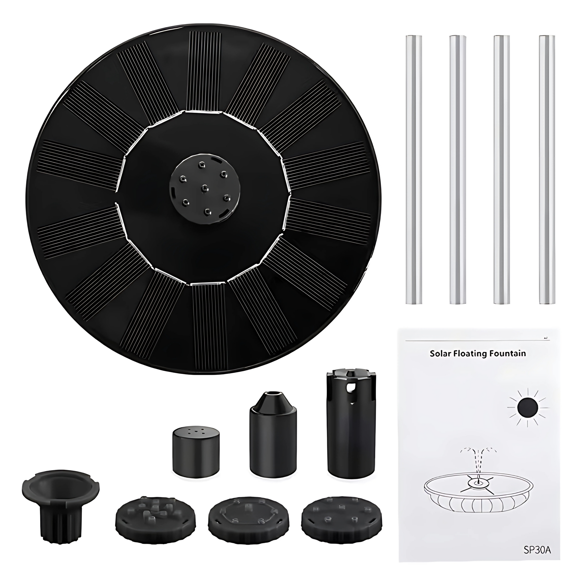 Solar Fountain Pump  Eco-Friendly Floating Solar Water Fountain for Ponds, Bird Baths & Gardens FUTURKART