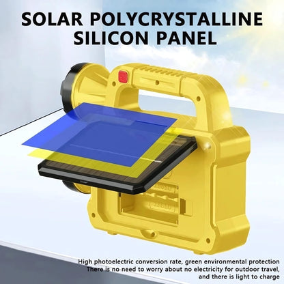Yellow portable solar panel with blue panel 
