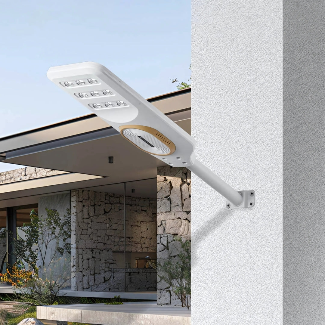 200W Solar Integrated Street Light with Motion Sensor & Remote, Waterproof Outdoor LED Lamp for Streets, Gardens & Security