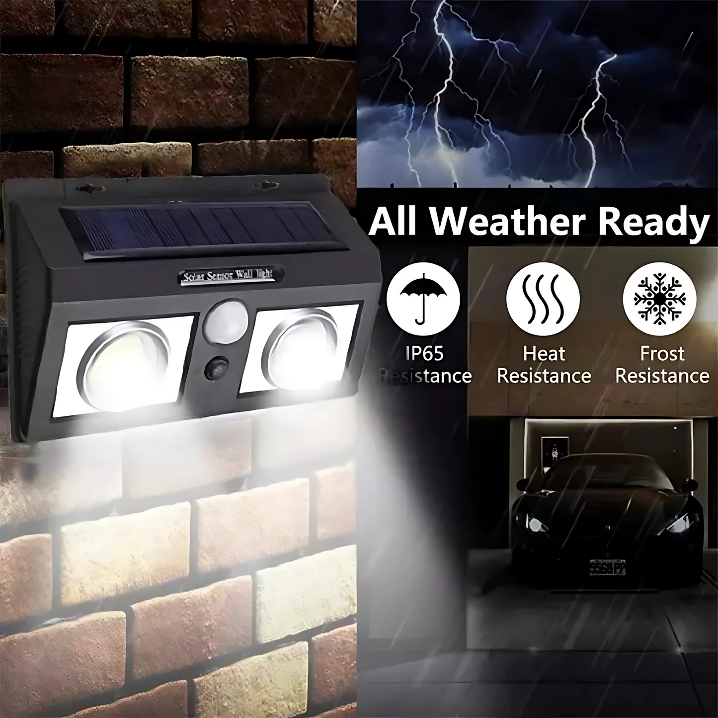 Solar Motion Sensor Wall Light | Waterproof Outdoor LED Security Lamp | Auto Dusk to Dawn