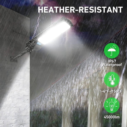 300W All-in-One Solar Street Light with Remote, 900 LEDs, 20Ah Battery, Waterproof Outdoor Lamp for Streets - FUTURKART