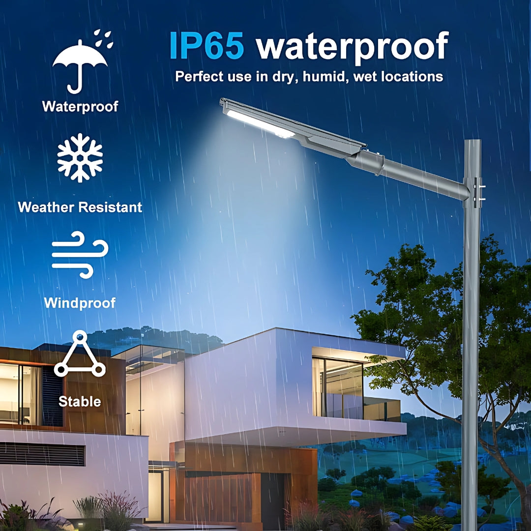 300Watt All-in-One Solar Street Light (Die Cast Aluminium Body) Radar Sensor + Remote, Waterproof Outdoor Lamp