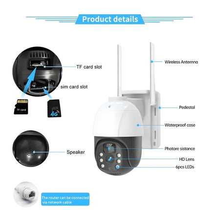 Solar Security Camera with 4K Ultra HD, Wireless 4G CCTV, 355° Pan/90° Tilt, AI Motion Detection, Two-Way Audio, Night Vision, IP66 Waterproof – Outdoor Solar Powered Smart Camera for Home, Farm, Parking & Warehouse - FUTURKART