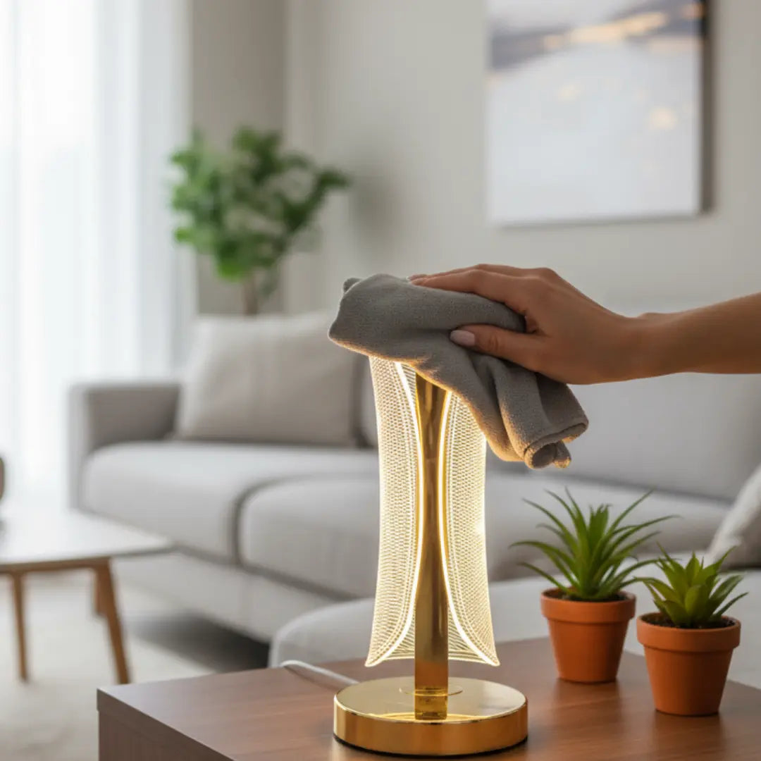 FUTURKART Modern Crystal Rechargeable LED Table Lamp – 3 Modes, Push Button, Gold Finish, Stylish Bedside & Desk Lighting, Home Décor